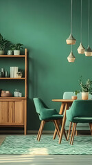 Green Room Interior Design Illustration