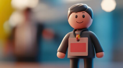 Change Champion. Advocate Agent Name Tag 3D Illustration for Supportive Advocacy