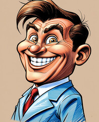 Obraz premium Furious businessman cartoon vector illustration, head screaming with comic expression