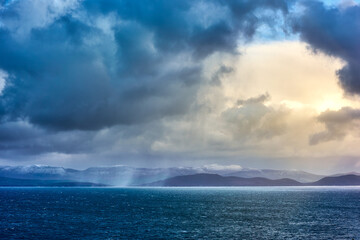 Fototapeta premium A glimpse of sun on a stormy winter day