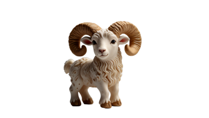 ram on a transparent background. Aries zodiac sign