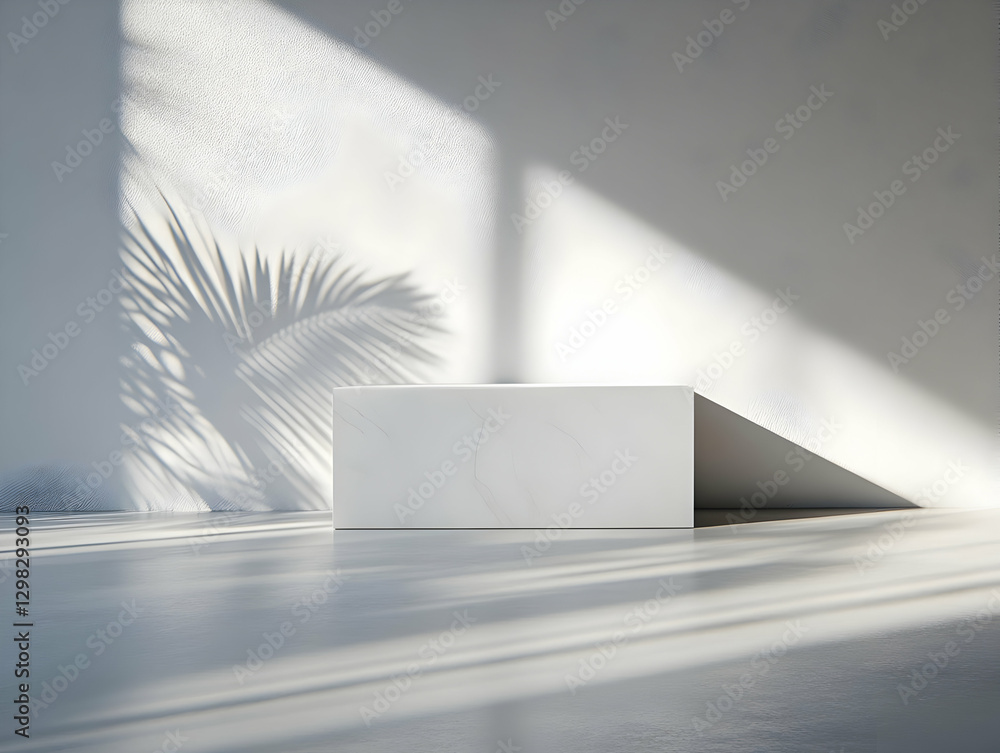 Poster White Minimalist 3D Product Display Background