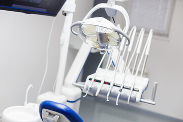 Modern Dental Equipment in a Bright Clinic: Illuminating Tools and Technology for Oral Health Care and Patient Comfort in a Professional Setting