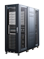 Fototapeta premium server rack with servers on transparent background