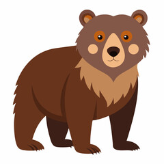 Fototapeta premium Bear illustration in a playful pose against a white background