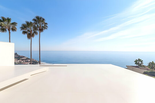 Ocean View Minimalist Terrace Illustration