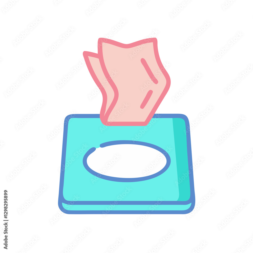 Poster Vector icon displaying makeup removal wipes with a soft design for beauty and skincare applications, emphasizing gentle cleansing and convenience for daily routines