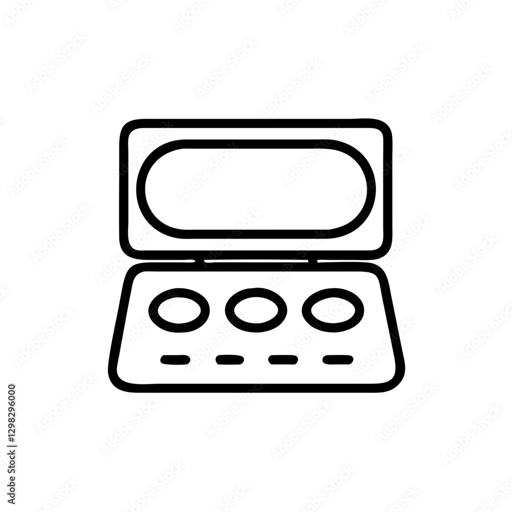 Poster stylish makeup palette icon with multiple shades and clean vector design for beauty applications
