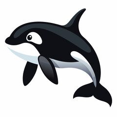 Obraz premium Orca swimming icon against a plain background