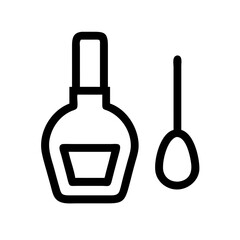 Fototapeta premium Sleek vector icon of a nail polish bottle with applicator brush, perfect for beauty and cosmetics designs