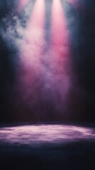Obraz premium red and purple stage lights in smoky background