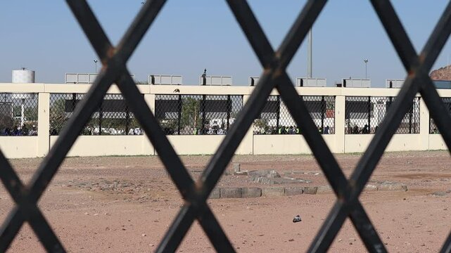 Uhud Cemetery in Medina, Saudi Arabia. Ameer Hamza grave. Battle of Uhud historical place of Islam.