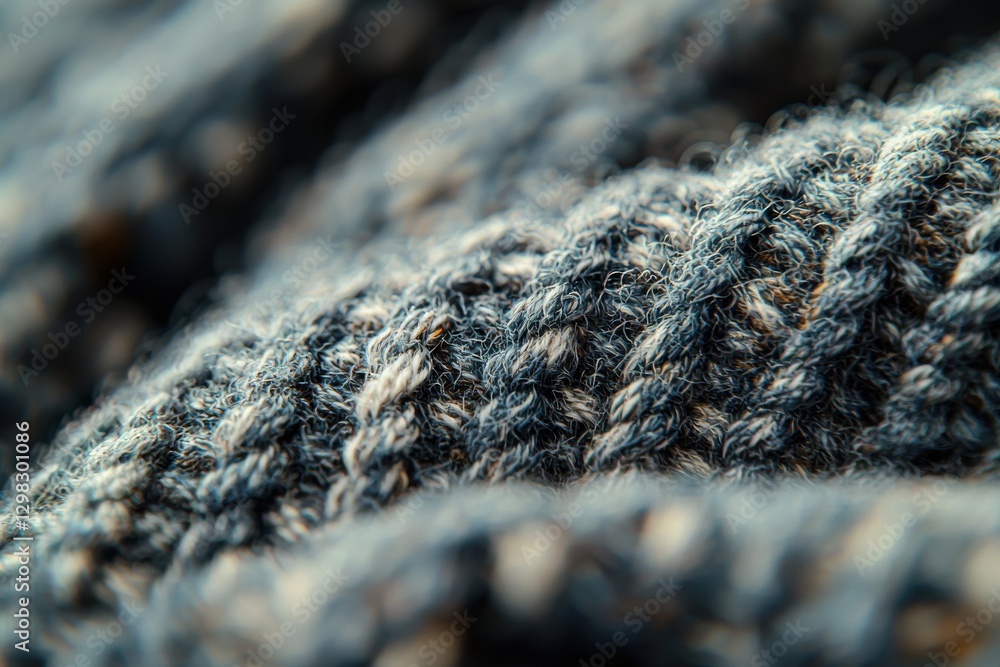 Aufkleber a detailed close-up of a textured knitted fabric, highlighting the intricate pattern and soft yarns,