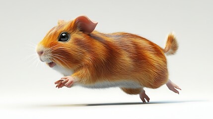 Playful hamster running in studio digital illustration close-up view