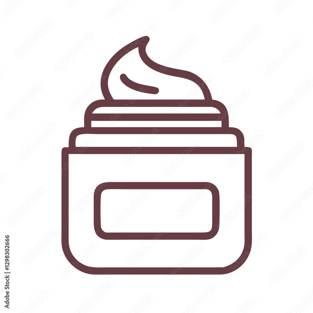 Poster vector icon of skincare cream container with a whipped texture on top highlighting daily skincare ro