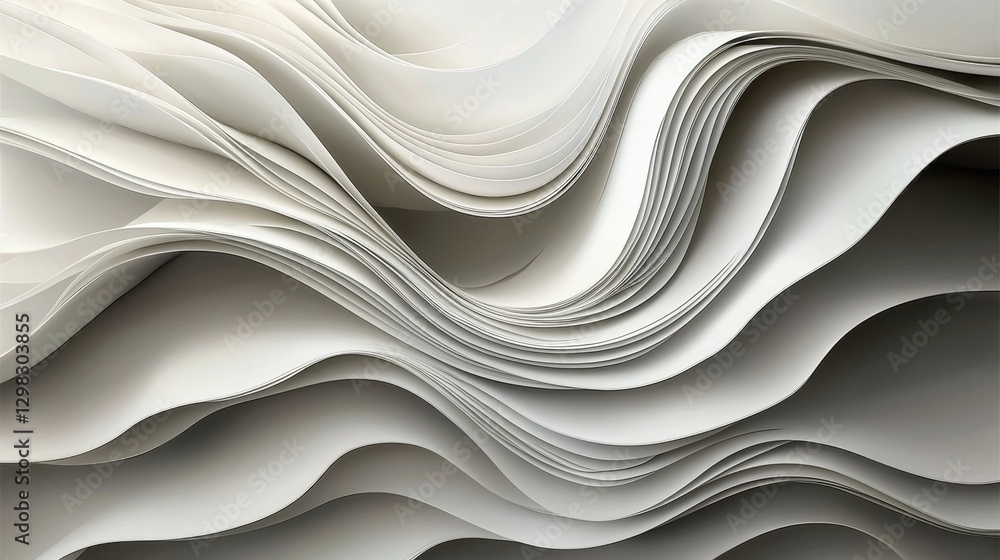 Poster abstract business background with a soft white color palette and minimalistic style.