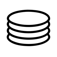 Stack of plates icon illustrating minimalistic design for kitchen or restaurant use
