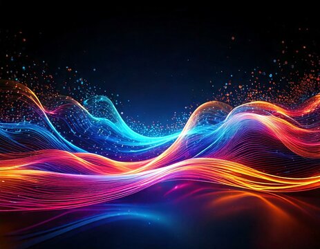 digital lines neon glowing