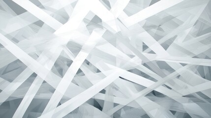 A digital illustration of abstract art featuring overlapping white and gray lines and shapes.