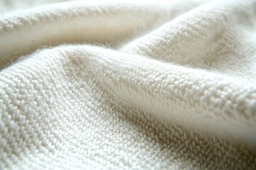 Macro shot of plush white terry cloth, showcasing its soft texture and absorbent loops, ideal for bathroom linens and spa product imagery.