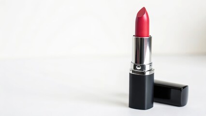Red Lipstick on White Background