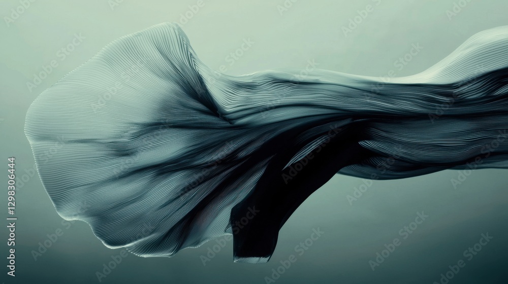 Poster abstract floating shapes in soft white tones with a high-tech business concept.