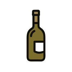 Elegant vector wine bottle icon suitable for restaurant menus, event invitations, or wine tasting presentations that showcases quality wine culture