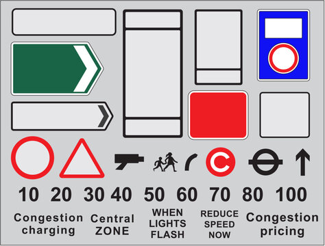 A set of templates for road signs