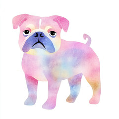 Creepy and Ugly Watercolor of a Simple Bulldog Dog with Distinctive Features Perfect for Unique Art Lovers Seeking Quirky and Unconventional Pet Portraits
