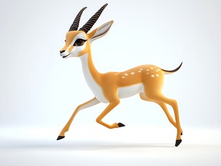 Obraz premium Running cartoon gazelle digital art studio environment playful concept
