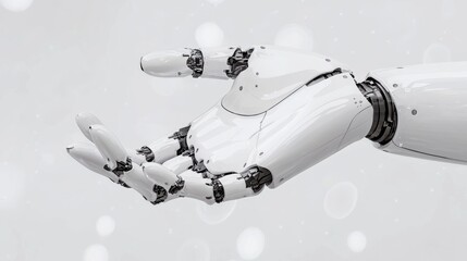 A robotic hand reaching out.
