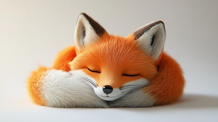 Obraz premium Relaxing fox figurine studio creative art minimalist close-up view