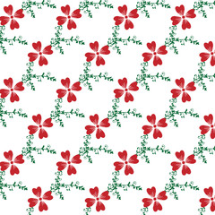 seamless pattern with red flowers