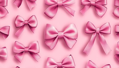 Pink bows on pink background