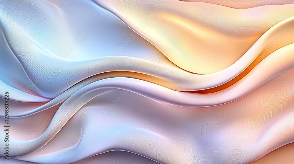Poster flowing fabric with a gradient of colors.