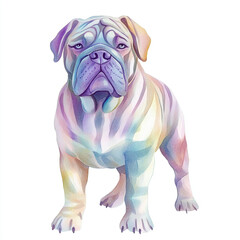 Obraz premium Creepy and Ugly Watercolor of a Simple Mastiff Dog Showcasing Unique Features and Distinctive Traits Perfect for Art Lovers Seeking Unconventional Canine Portraits