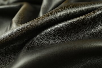 Elegant dark leather texture with subtle wrinkles, creating a sophisticated and luxurious background, ideal for fashion, upholstery, and design projects, seamless.
