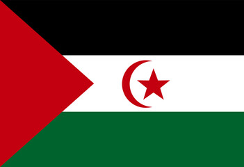 Sahrawi ArabDemocratic Republic flag illustrator national