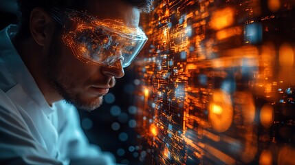 Modern AI technology in pharma analytics vector interpreting clinical trials and industry trends for better drug innovation