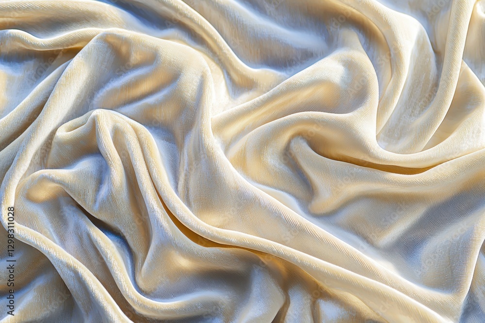 Poster luxurious silk fabric with elegant folds and subtle lighting, showcasing its smooth texture and grac