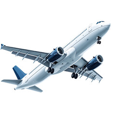 Obraz premium Realistic airplane flying, isolated on a transparent background.