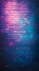 Neon Brick Wall Background Image