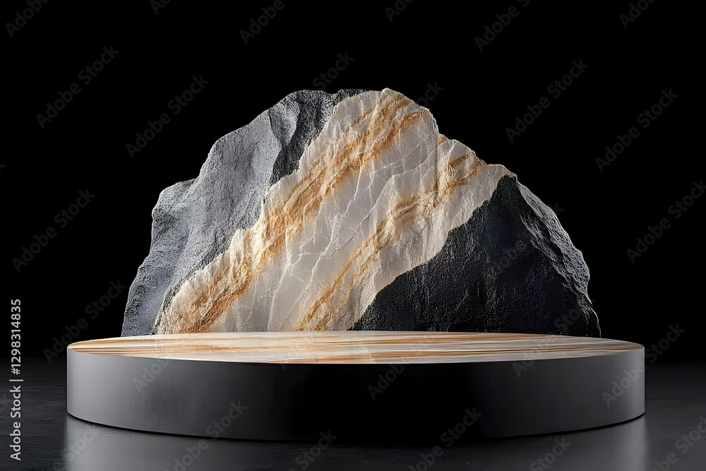 Poster 3d render stone background minimalist abstract