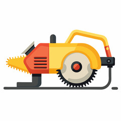 Electric Saw in flat design on white background
