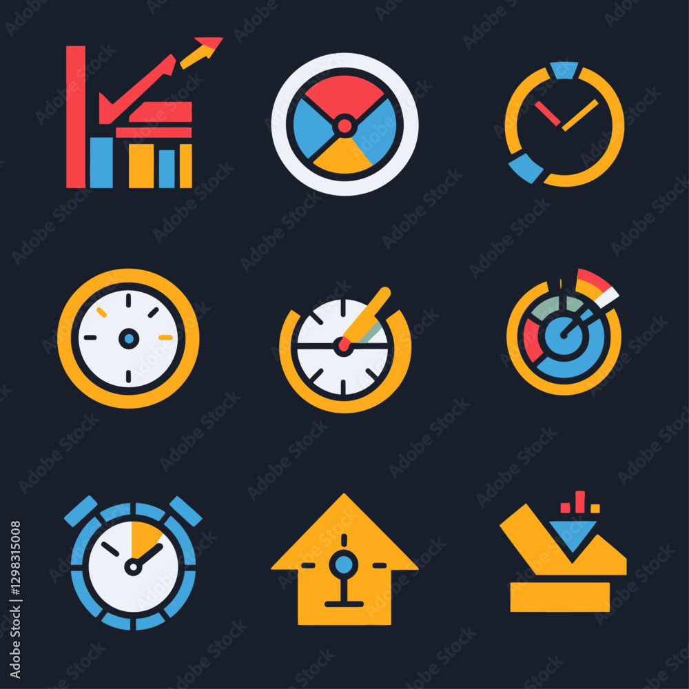 Poster business data report and time tracking for productivity and performance