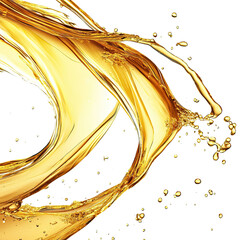 golden oil painting on a transparent background