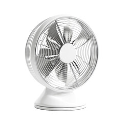 White desk fan on a transparent background,