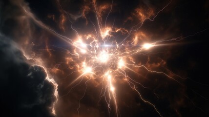 star explosion with particles and star dust