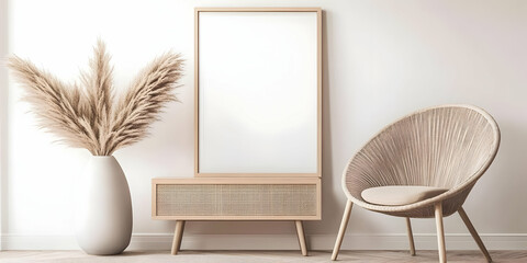 Modern Minimalist Room Interior 3D Illustration