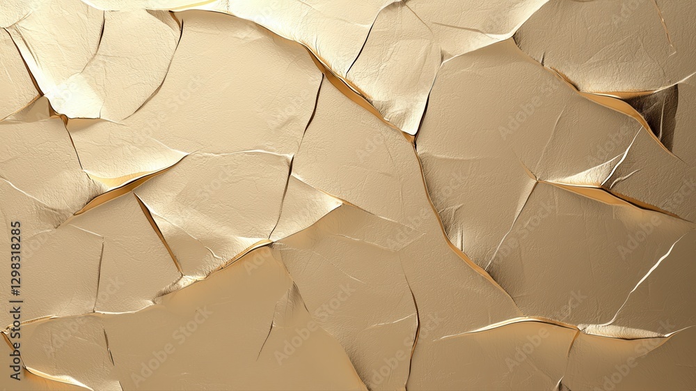 Aufkleber abstract cracked golden surface creating a textured and artistic visual background.